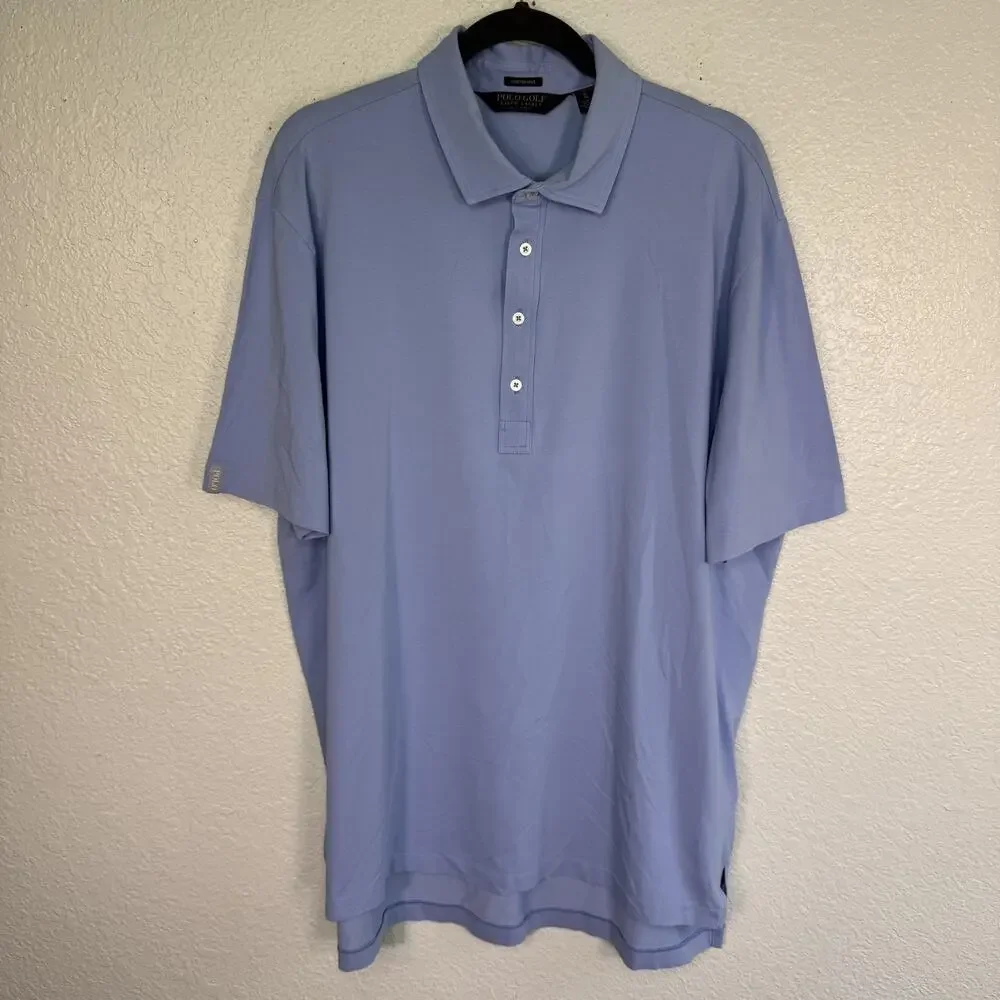 Polo Ralph Lauren Shirt Mens XL Stretch Lisle Light Blue Golf Performance Soft
